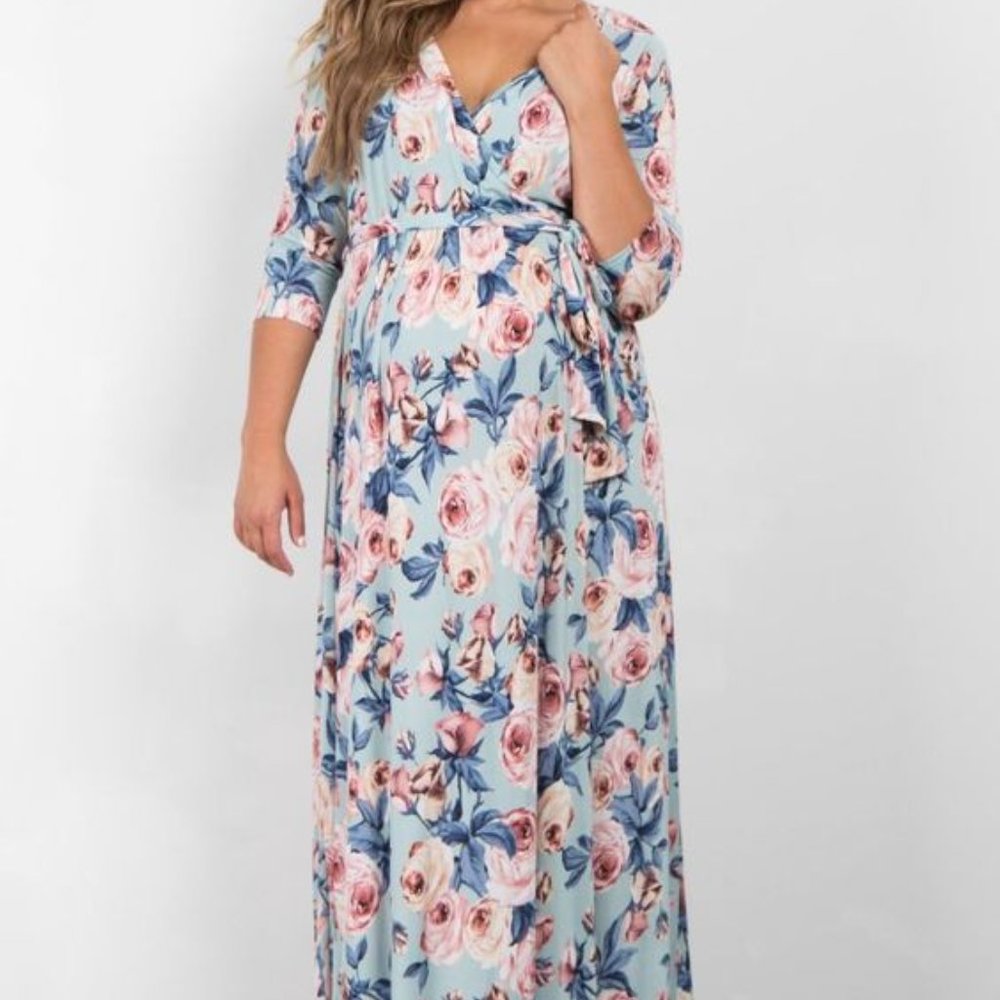 Pink blush maternity Maxi Dress